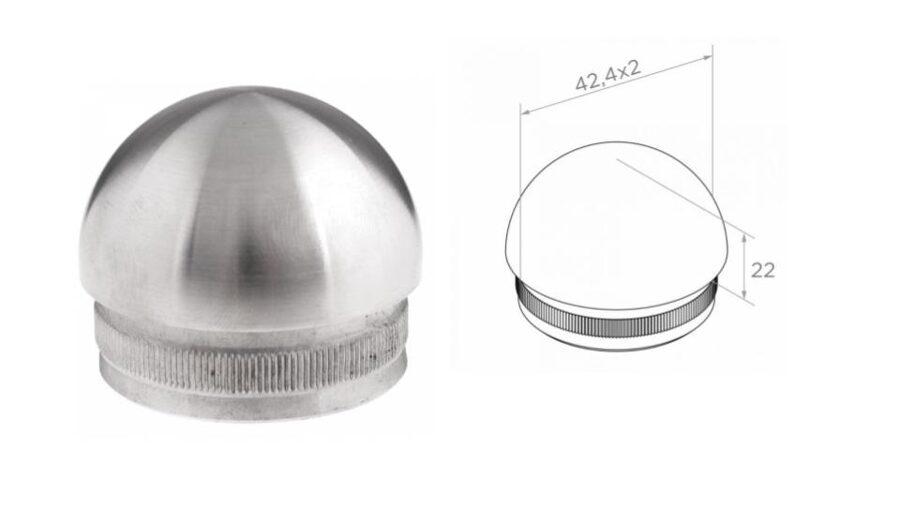 Gala korķis 42,4x2mm, H22, AISI 304