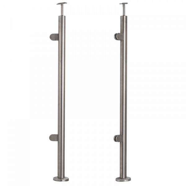 INOX Stikla margu statnis, kresajā pusē 2 stikla turētāji, D42,4, H1060 AISI 304