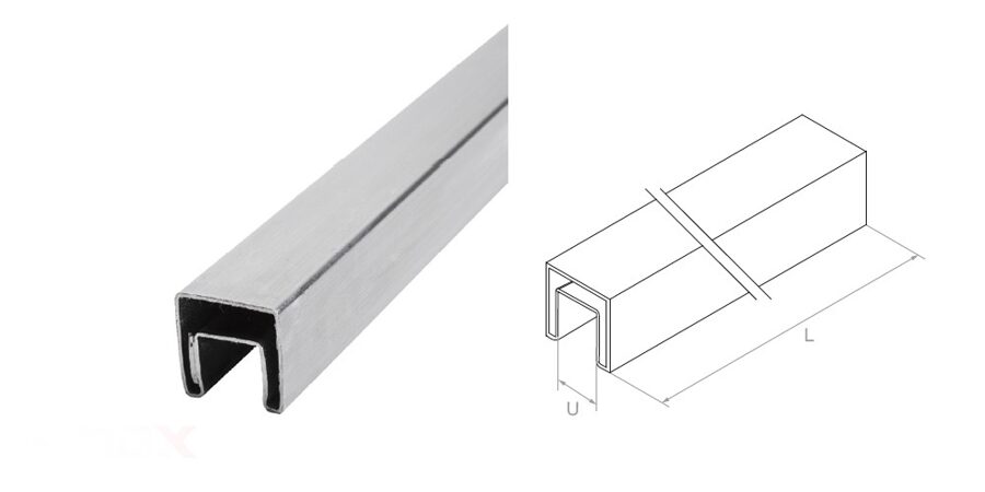 Margu profils 40x40, U24, L2500, AISI 304