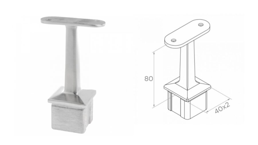 Margu turētājs H80, D40x40x2mm, AISI 304