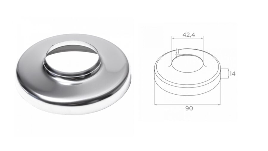 Nosegvāks 42,4, D95, H19, T0,5, AISI 304, pulēts