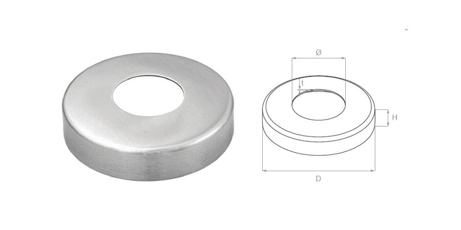 Nosegvāks 42,4mm, D105, H20, T1,5, AISI 304