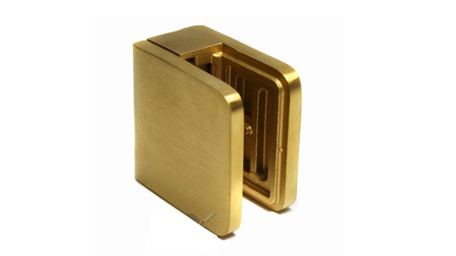 Stikla turētājs 45x45mm, AISI 304, SATIN GOLD