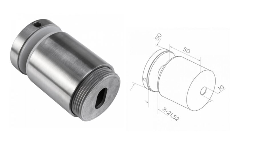 Stikla turētājs M10, D50, AISI 304