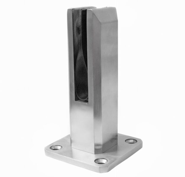 Stikla turētājs H182 50x50mm, T12 - 17,52mm stiklam, AISI 304 Satin