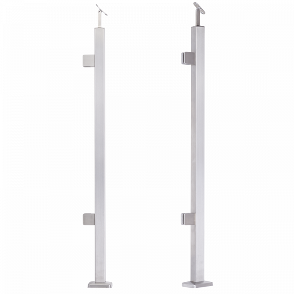 INOX Stikla margu statnis, kreisajā pusē 2 stikla turētāji, 40x40, H1060mm, AISI 304