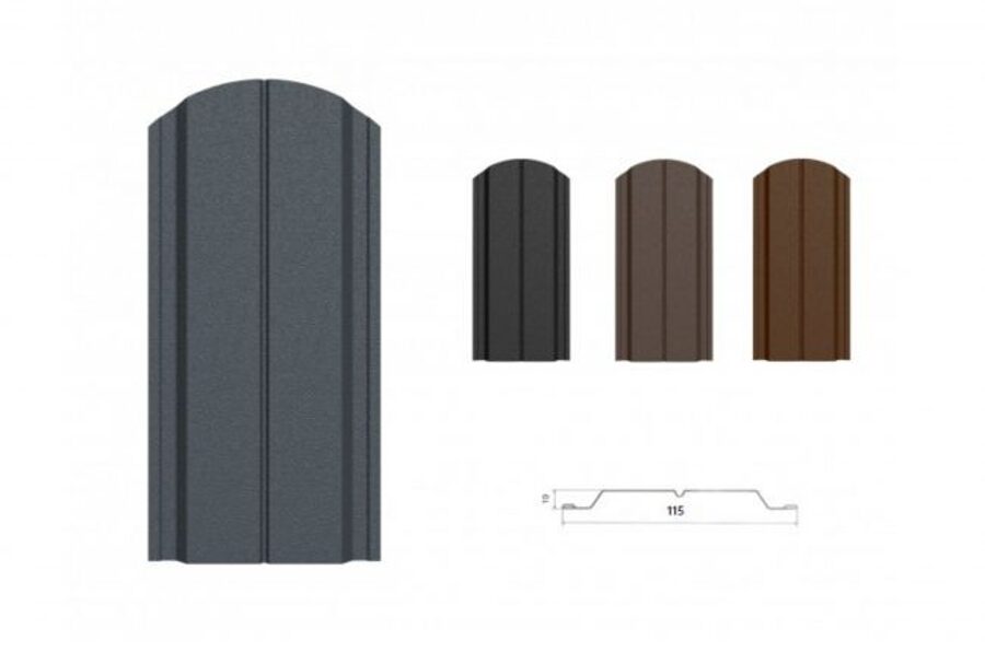 Metāla štaketa žoga dēlis DIJA+, 0.52mm, S-Matt Poliester 2xRAL